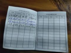 Carnet con las citas agendadas para terapia del lenguaje. No puede tomar fotografías ahí. Fotografía del 18 de octubre del 2021 por Ulises Felipe Chávez Valdovinos.