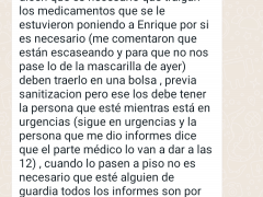 Captura de pantalla de mensaje del grupo de WhatsApp “Hospital Kike”: trámite de gratuidad. Imagen: Nordi Verónica del Rocío Enríquez Flores.