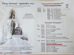 Programa de festividad de la parroquia de Santa Maria de la Natividad Tepetlalzingo. Fotografía: Juan Velázquez Rodríguez.