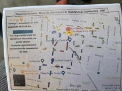 Mapa del recorrido de la imagen de la virgen. Fotografía: Juan Velázquez Rodríguez.