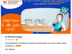 Imagen tomada de Facebook institucional publicidad de clase muestra.