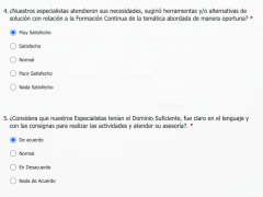 Encuesta de satisfacción Conversatorio “Los retos de la Nueva Escuela Mexicana ante un regreso a clases híbrido”. Imagen: Yazmin de la Cruz Bustos. 
