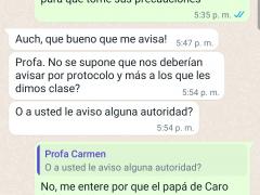 Captura de pantalla conversación WhatsApp. Imagen: Yazmin de la Cruz Bustos.
