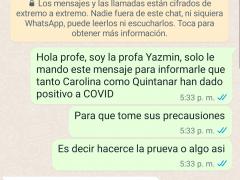 Captura de pantalla conversación WhatsApp. Imagen: Yazmin de la Cruz Bustos.