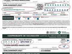 Publicación de página de Facebook Delegación Estatal de Programas para el Desarrollo en el Estado de México que muestra el comprobante de vacunación de la marca Sputnik V.