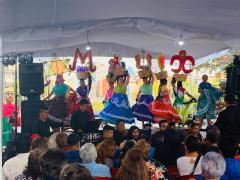 La entrevistada bailando en la Feria de la Presencia oaxaqueña en la Ciudad de México en Galería Plaza de las Estrellas