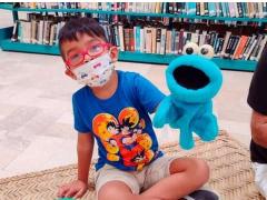 Anuncio sobre lectura de cuentos en Biblioteca.
