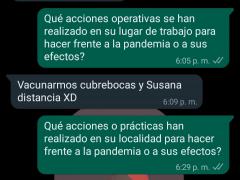 Captura de pantalla de la conversación en WhatsApp con la entrevistada.