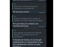 Captura de pantalla de la conversación en WhatsApp con la entrevistada.