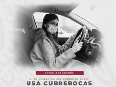 Cartel que invita a la población a seguir utilizando el cubrebocas debido a la segunda ola de COVID-19. Facebook Gobierno de Ensenada