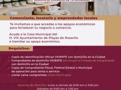 Playas de Rosarito invita a las personas que cuentan con un negocio a solicitar un apoyo económico.