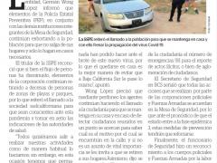 Nota periodística respecto a operativos policiales para exhortar a la población de mantenerse en casa.