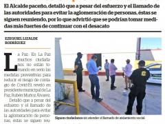 Nota respecto a reuniones familiares que existían a pesar de estar en cuarentena.