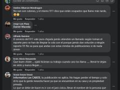 Comentarios a la publicación que sugiere reportar al 911 a quienes se les sorprenda en reuniones sociales y/o aglomeraciones.