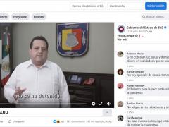 Publicación del gobernador de Baja California Sur sobre responsabilidad social ante la pandemia.