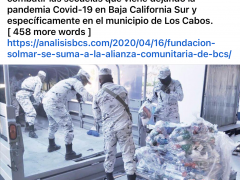Iniciativa de Fundación Solmar para entregar despensas y material de protección.