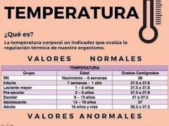 Infografía Que es la temperatura y sus valores normales y anormales. Referencia: esucesos.com.