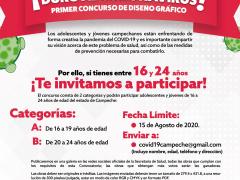 Convocatoria del Primer Concurso de Diseño Gráfico ¡Duro al Coronavirus!. Facebook Salud Campeche.