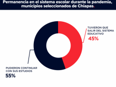 Permanencia en el sistema escolar durante la pandemia, municipios seleccionados de Chiapas. Gráfica: Mexicanos contra la Corrupción y la Impunidad