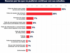 Gráfica: Razones por la que no pudieron continuar con sus estudios. Mexicanos contra la Corrupción.