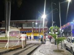 Cintas amarillas indican el paso restringido de personas hacia parque en Tapachula. Fotografía: Quadratín Chiapas.