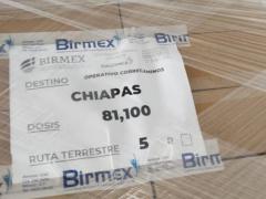 Caja con dosis de vacunación contra el COVID-19. Fotografía: Facebook Máxima Morelia 100.9 fm.