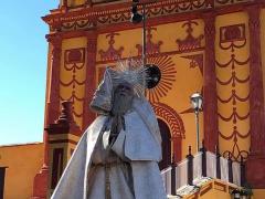 Imagen de san Caralampio frente a su iglesia. Fotografía: Facebook Carranza Chiapas Com Mx.