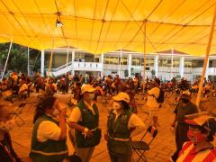Área de espera en carpa de vacunación de la alcaldía Xochimilco. Fotografía: Camila Danae Arana Flores.