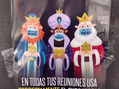 Póster de los Reyes Magos, usando cubrebocas, Campaña del Consejo de la Comunicación. Fotografía: Juan Daniel Álvarez Hernández