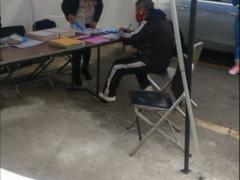 Casilla de votaciones durante la pandemia, Coyoacán, Ciudad de México. Fotografía: Andrea Álvarez Rodríguez.