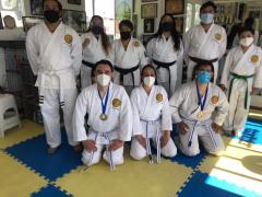 Alumnos de Artes Marciales portan cubrebocas. Fotografía: Andrea Álvarez Rodríguez.