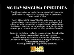 Comunicado No hay ningua despedida, centro nocturno Patrick Miller. 