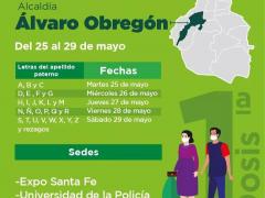 Programa Nacional de Vacunación contra COVID-19 para personas de 50 a 59 años, alcaldía Álvaro Obregón.