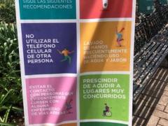 Medidas de prevención de contagio a la entrada de Bosque de Chapultepec 2da. Sección. Fotografía: Diana Elena Arredondo Linares