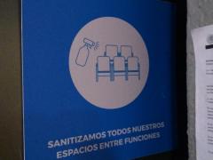 Sanitizamos todos nuestros espacios entre funciones, Cineteca Nacional de México. Fotografía: Diana Elena Arredondo Linares.
