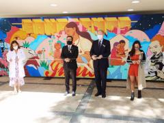 Inauguración del mural en el Hospital COVID Rubén Leñero. Fotografía: ContraRéplica.