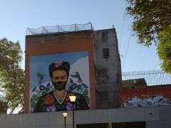 Mural Frida Kahlo con cubrebocas. Fotografía: Sergio Águila Rivera.