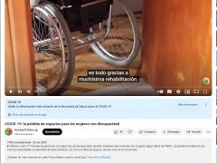 Publicación sobre mujeres discapacitadas.