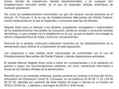 Suspensión de venta de bebidas alcohólicas en Coyoacán.
