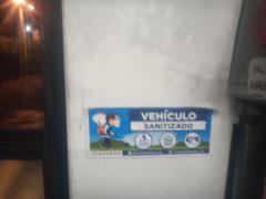  Pegatina Vehículo sanitizado . Fotografía: Ángel Alberto Blancas Rivera.