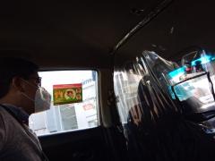 La persona que usa el taxi debe ir en todo momento con cubre bocas. Fotografía: Ángel Alberto Blancas Rivera.