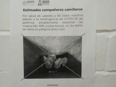 Aviso Estimados compañeros camilleros por salud de ustedes y de todos nosotros... Fotografía: Ángel Alberto Blancas Rivera