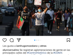 Publicación con fotografías del Centro Histórico durante el “Buen fin 2020”. Instagram El Universal.