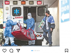 Publicacion de El Universal, ambulancia con cápsula COVID llega al Hospital 20 de Noviembre.