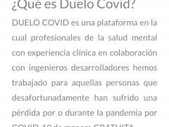 ¿Qué es el Duelo COVID? Página Web Plataforma Duelo COVID.