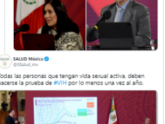 Imagen del twitt sobre la conferencias en materia de COVID y encuentros sexuales.