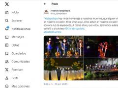 Publicación sobre Homenaje Una luz por los que ya no están.
