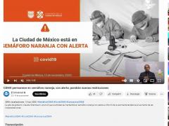 Publicación sobre semáforo epidemiológico, conferencia de prensa.