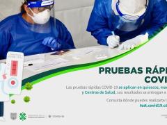 Cartel Lugares de aplicación de pruebas rápidas COVID-19.