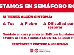 Cartel Estamos en semáforo rojo.